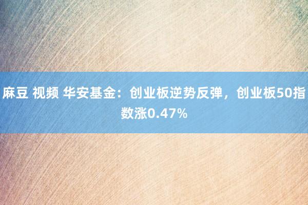 麻豆 视频 华安基金：创业板逆势反弹，创业板50指数涨0.47%