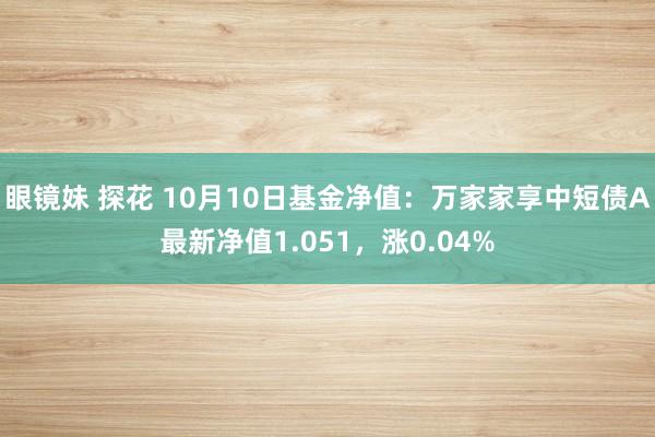 眼镜妹 探花 10月10日基金净值：万家家享中短债A最新净值1.051，涨0.04%
