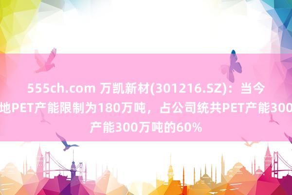555ch.com 万凯新材(301216.SZ)：当今公司重庆基地PET产能限制为180万吨，占公司统共PET产能300万吨的60%