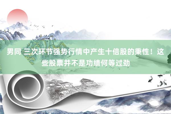 男同 三次环节强势行情中产生十倍股的秉性!这些股票并不是功绩何等过劲