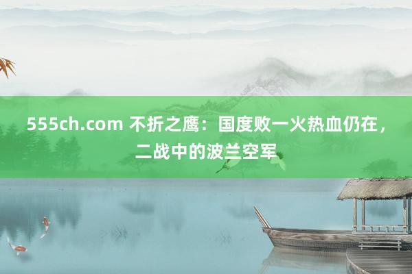 555ch.com 不折之鹰：国度败一火热血仍在，二战中的波兰空军