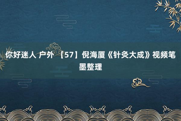 你好迷人 户外 【57】倪海厦《针灸大成》视频笔墨整理