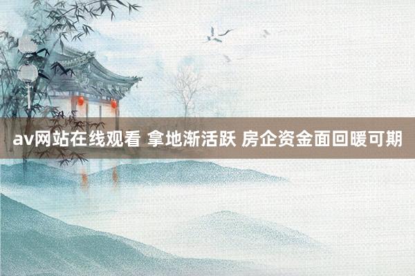 av网站在线观看 拿地渐活跃 房企资金面回暖可期