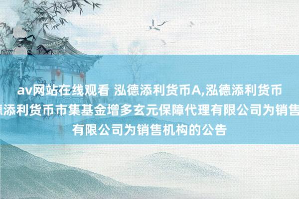 av网站在线观看 泓德添利货币A,泓德添利货币B: 对于泓德添利货币市集基金增多玄元保障代理有限公司为销售机构的公告
