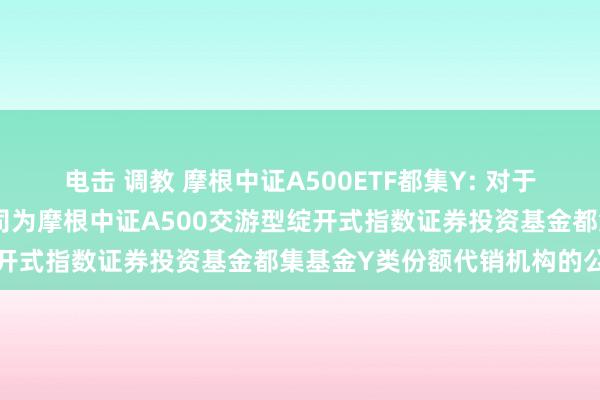 电击 调教 摩根中证A500ETF都集Y: 对于新增招商银行股份有限公司为摩根中证A500交游型绽开式指数证券投资基金都集基金Y类份额代销机构的公告