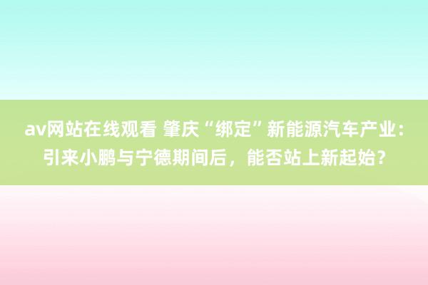 av网站在线观看 肇庆“绑定”新能源汽车产业：引来小鹏与宁德期间后，能否站上新起始？