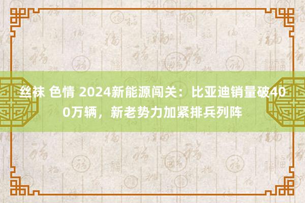 丝袜 色情 2024新能源闯关：比亚迪销量破400万辆，新老势力加紧排兵列阵