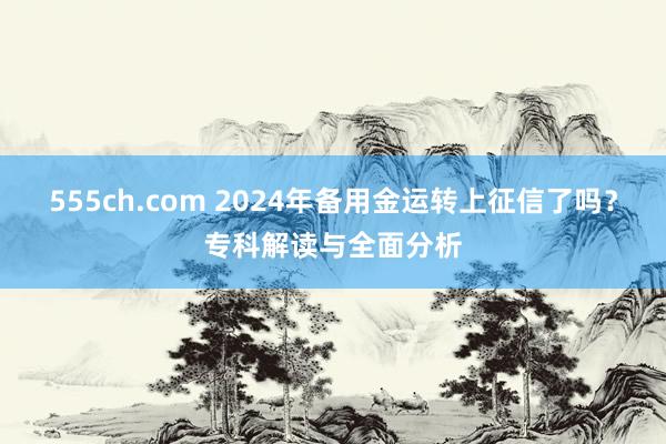 555ch.com 2024年备用金运转上征信了吗？专科解读与全面分析