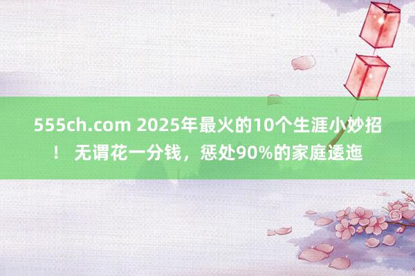 555ch.com 2025年最火的10个生涯小妙招！ 无谓花一分钱，惩处90%的家庭逶迤