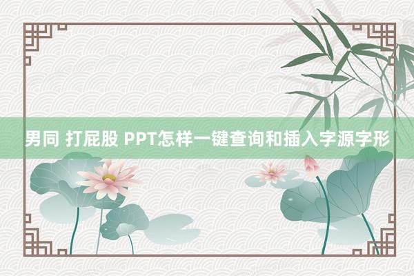 男同 打屁股 PPT怎样一键查询和插入字源字形