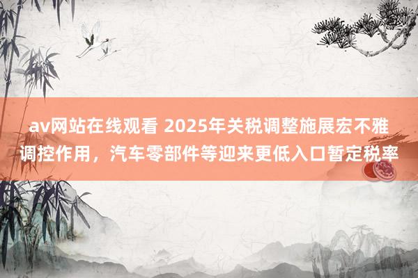 av网站在线观看 2025年关税调整施展宏不雅调控作用，汽车零部件等迎来更低入口暂定税率