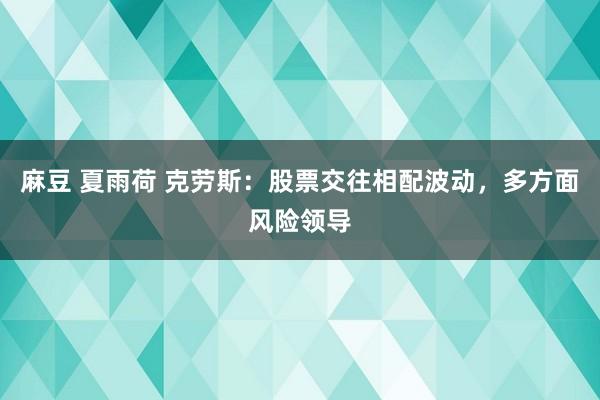 麻豆 夏雨荷 克劳斯：股票交往相配波动，多方面风险领导