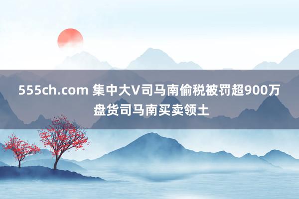 555ch.com 集中大V司马南偷税被罚超900万 盘货司马南买卖领土