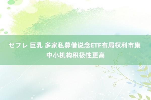 セフレ 巨乳 多家私募借说念ETF布局权利市集 中小机构积极性更高