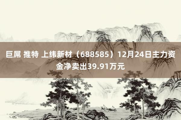 巨屌 推特 上纬新材（688585）12月24日主力资金净卖出39.91万元