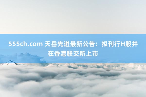 555ch.com 天岳先进最新公告：拟刊行H股并在香港联交所上市
