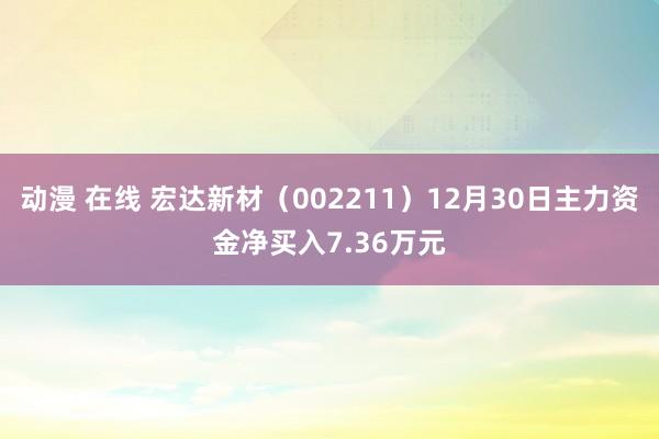 动漫 在线 宏达新材（002211）12月30日主力资金净买入7.36万元