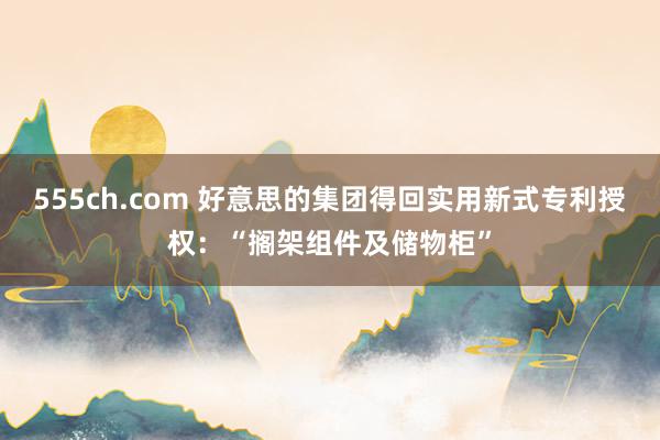 555ch.com 好意思的集团得回实用新式专利授权：“搁架组件及储物柜”