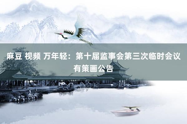 麻豆 视频 万年轻：第十届监事会第三次临时会议有策画公告