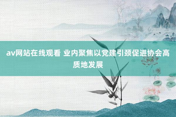 av网站在线观看 业内聚焦以党建引颈促进协会高质地发展