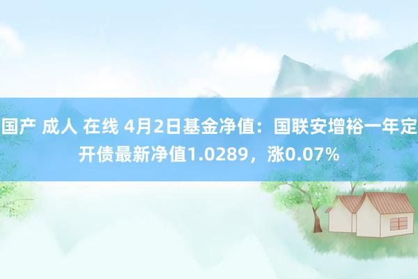 国产 成人 在线 4月2日基金净值：国联安增裕一年定开债最新净值1.0289，涨0.07%