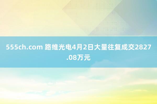 555ch.com 路维光电4月2日大量往复成交2827.08万元