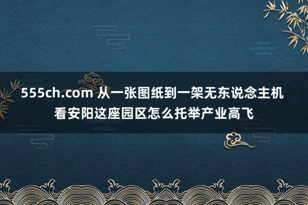 555ch.com 从一张图纸到一架无东说念主机 看安阳这座园区怎么托举产业高飞