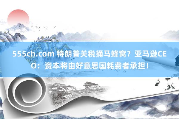 555ch.com 特朗普关税捅马蜂窝？亚马逊CEO：资本将由好意思国耗费者承担！