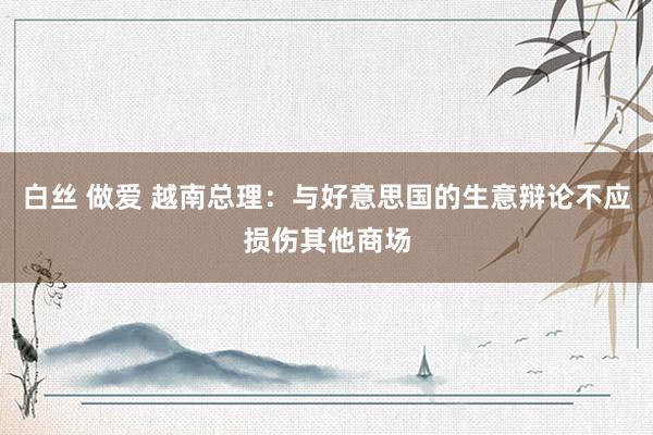 白丝 做爱 越南总理：与好意思国的生意辩论不应损伤其他商场