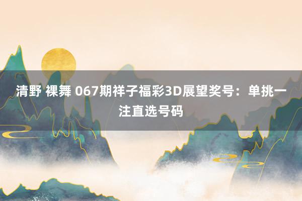 清野 裸舞 067期祥子福彩3D展望奖号：单挑一注直选号码