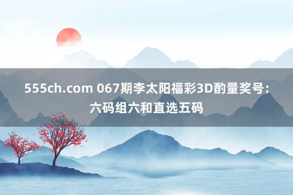 555ch.com 067期李太阳福彩3D酌量奖号：六码组六和直选五码